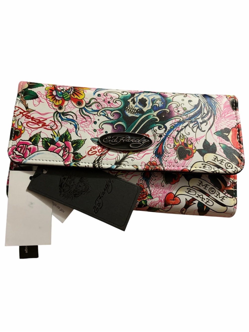 Ed‎ Hardy Pink Tattoo Wristlet Clutch Wallet New